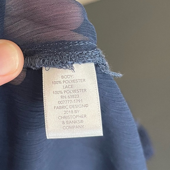 CJ Banks Navy Blue Sheer Open Cardigan Lace Crochet Trim - Picture 9 of 12